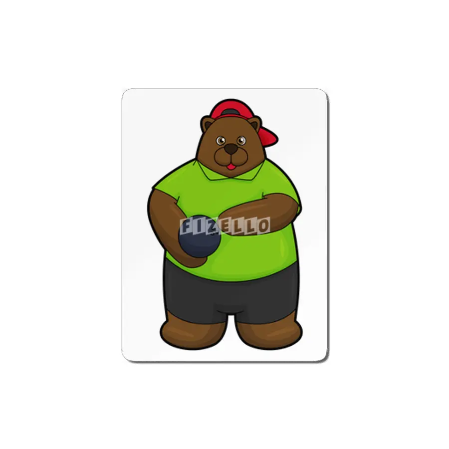 Bear at Bowling with Bowling ball MDF Tablo