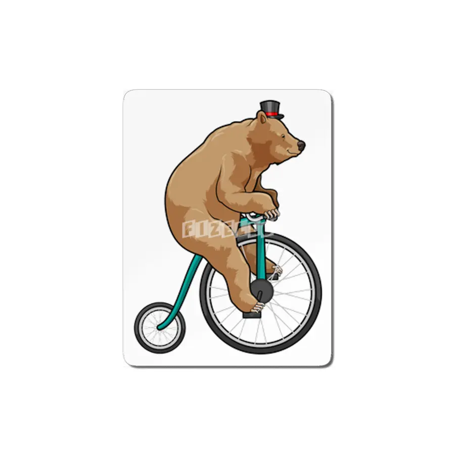 Bear at Circus with Bicycle MDF Tablo