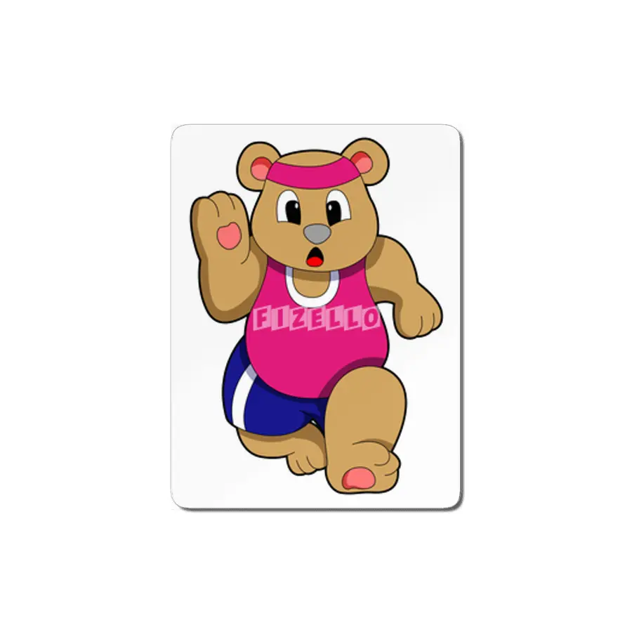 Bear at Fitness - Jogging with Headband MDF Tablo