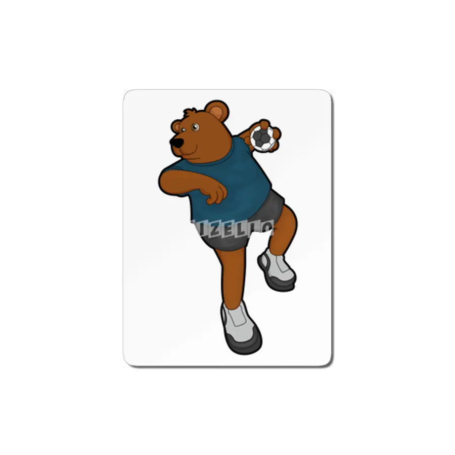 Bear at Handball player with Handball MDF Tablo