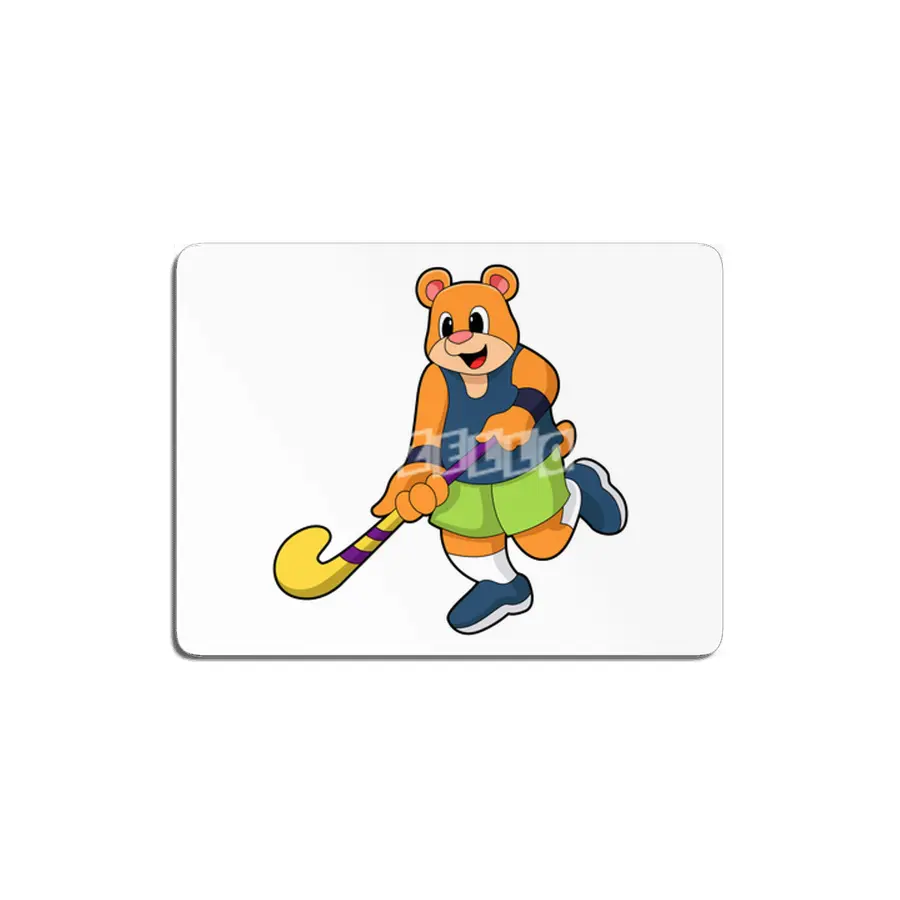 Bear at Hockey with Hockey bat MDF Tablo