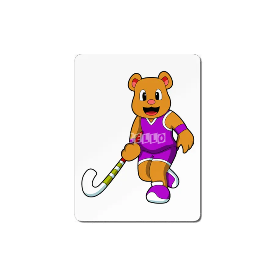 Bear at Hockey with Hockey stick MDF Tablo