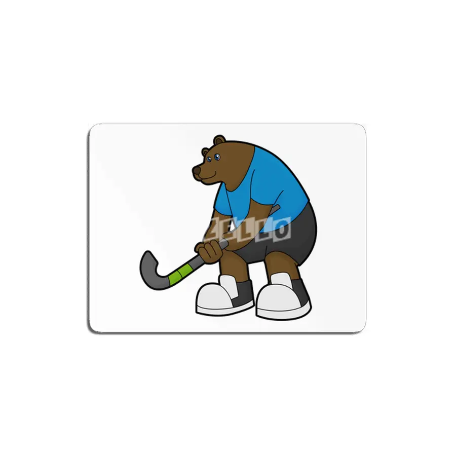 Bear at Hockey with Hockey stick MDF Tablo