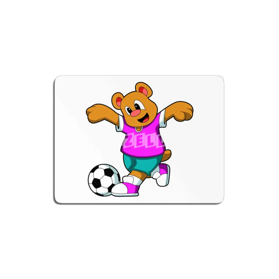 Bear at Sports with Soccer MDF Tablo