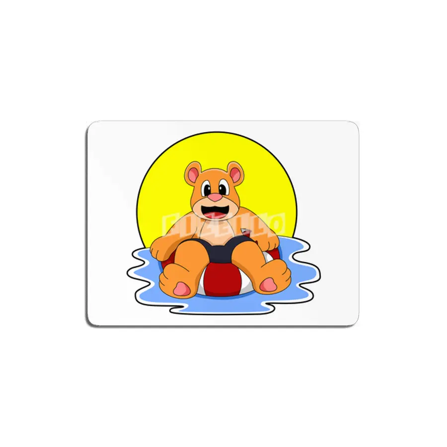 Bear at Swimming with Swim ring MDF Tablo
