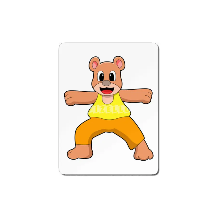 Bear at Yoga in Standing MDF Tablo