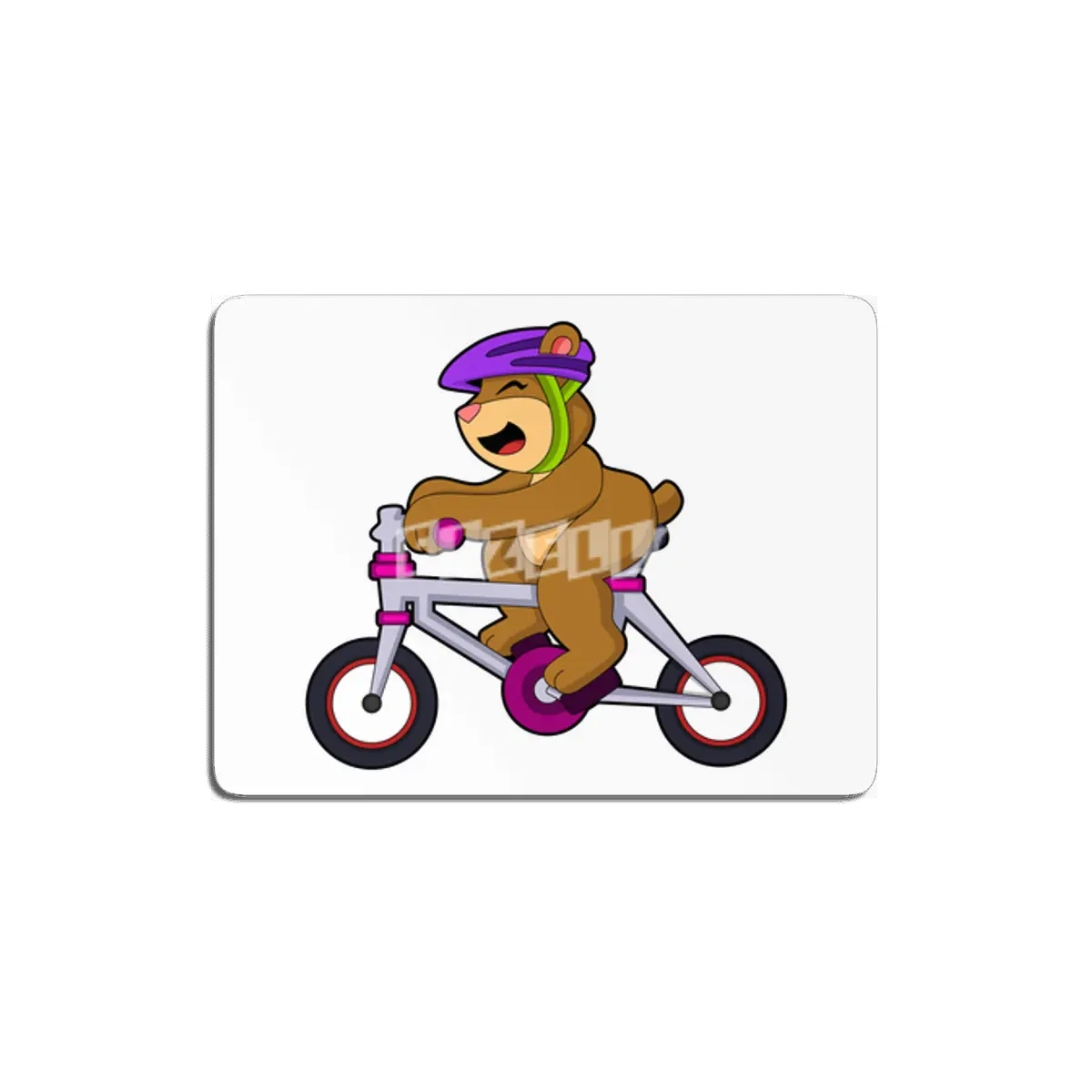 Bear with Bicycle & Helmet MDF Tablo