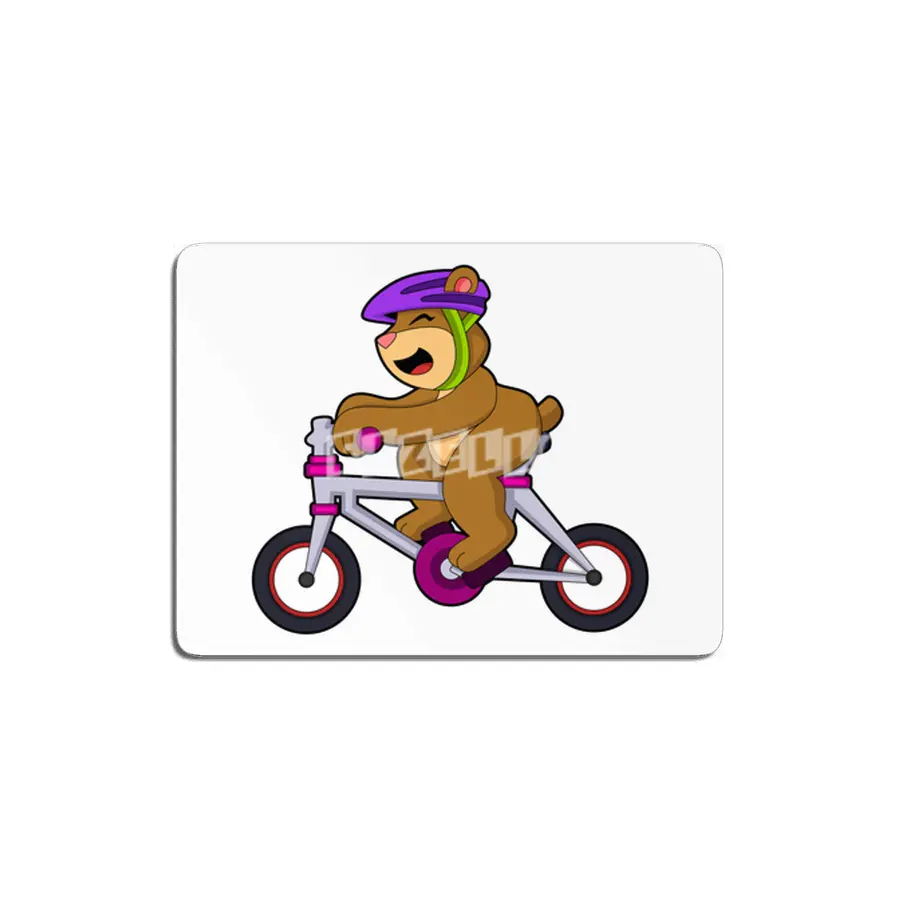 Bear with Bicycle & Helmet MDF Tablo