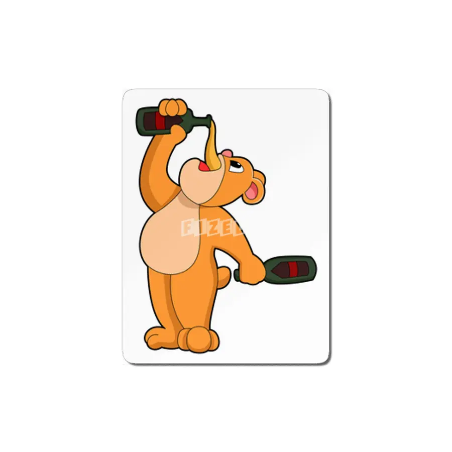 Bear with Bottle of Beer MDF Tablo