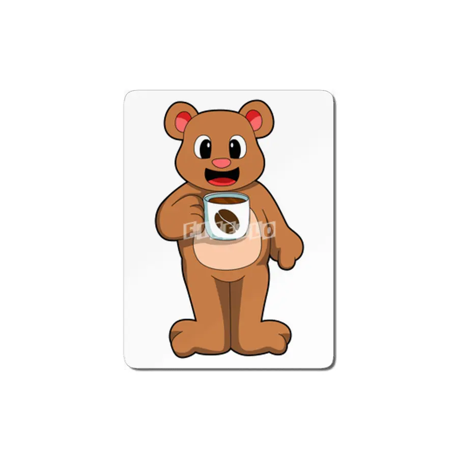 Bear with Cup of Coffee MDF Tablo