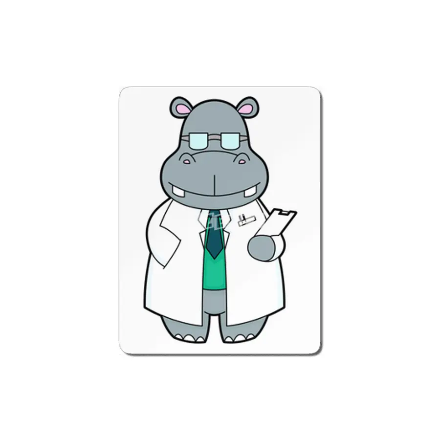 Hippo as Doctor with Smock MDF Tablo