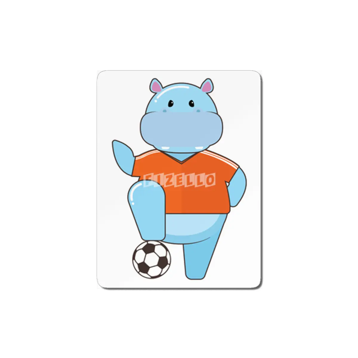 Hippo as Soccer player with Soccer ball MDF Tablo