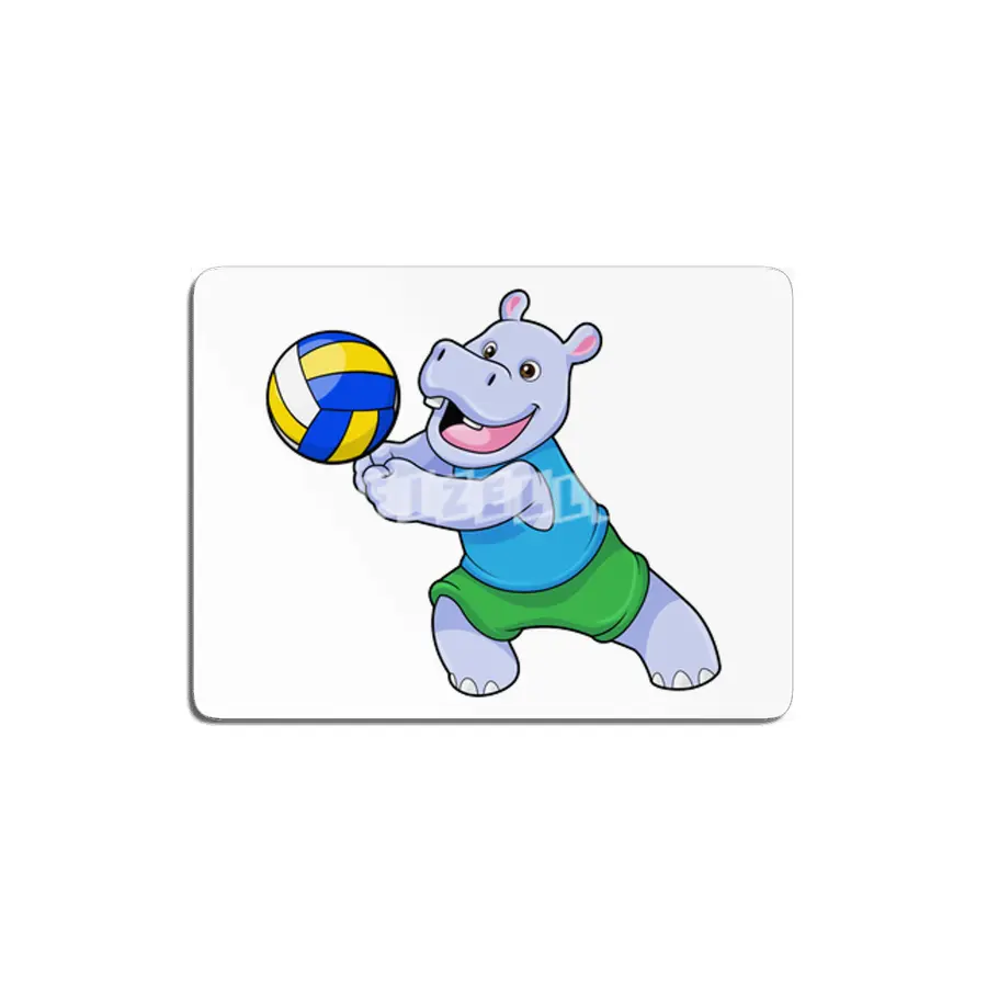 Hippo as Volleyball player with Volleyball MDF Tablo