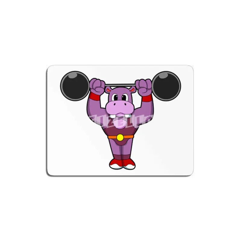 Hippo at Bodybuilding with Barbell MDF Tablo