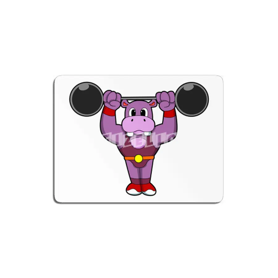 Hippo at Bodybuilding with Barbell MDF Tablo