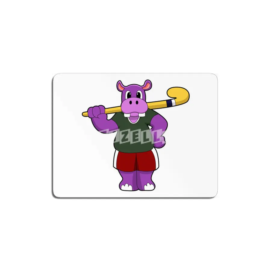 Hippo at Hockey with Hockey bat MDF Tablo