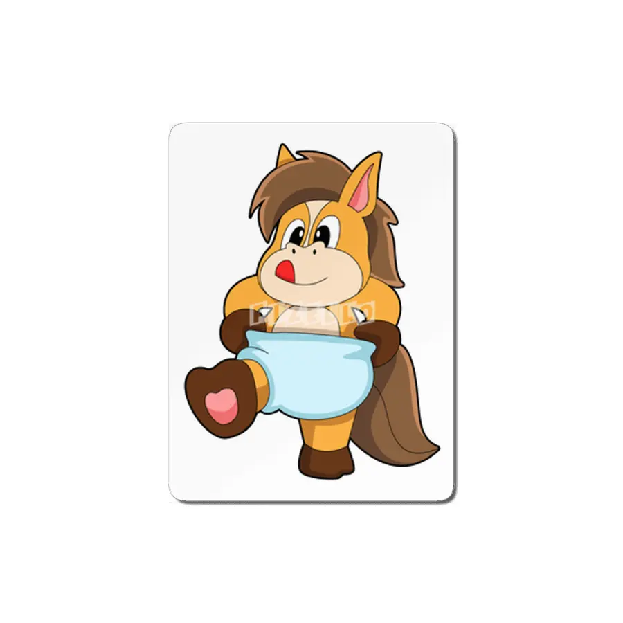 Horse as Baby with Diaper MDF Tablo