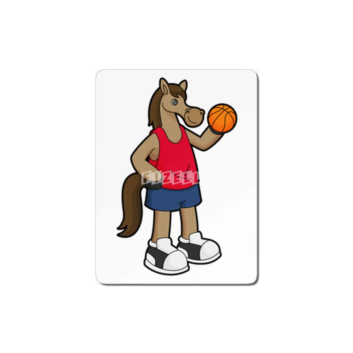 Horse as Basketball player with Basketball MDF Tablo