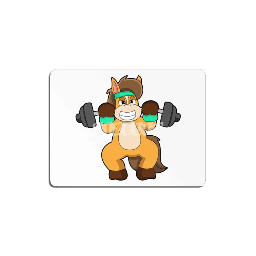 Horse as Bodybuilder with Barbell MDF Tablo