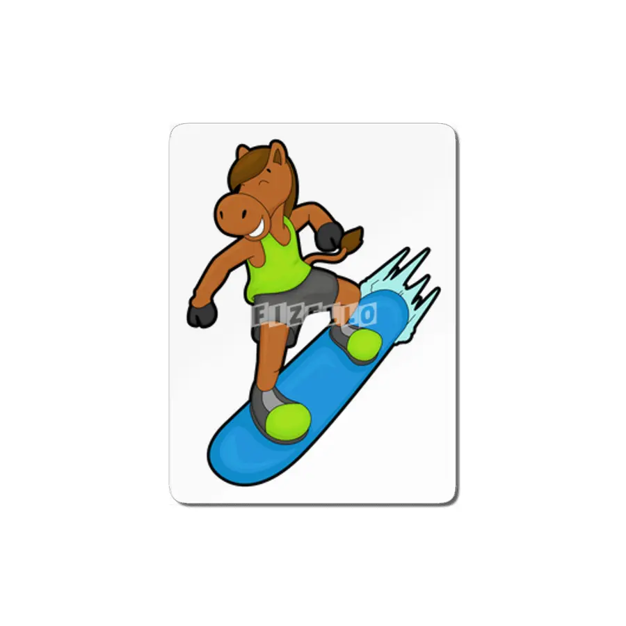 Horse as Snowboarder with Snowboard MDF Tablo