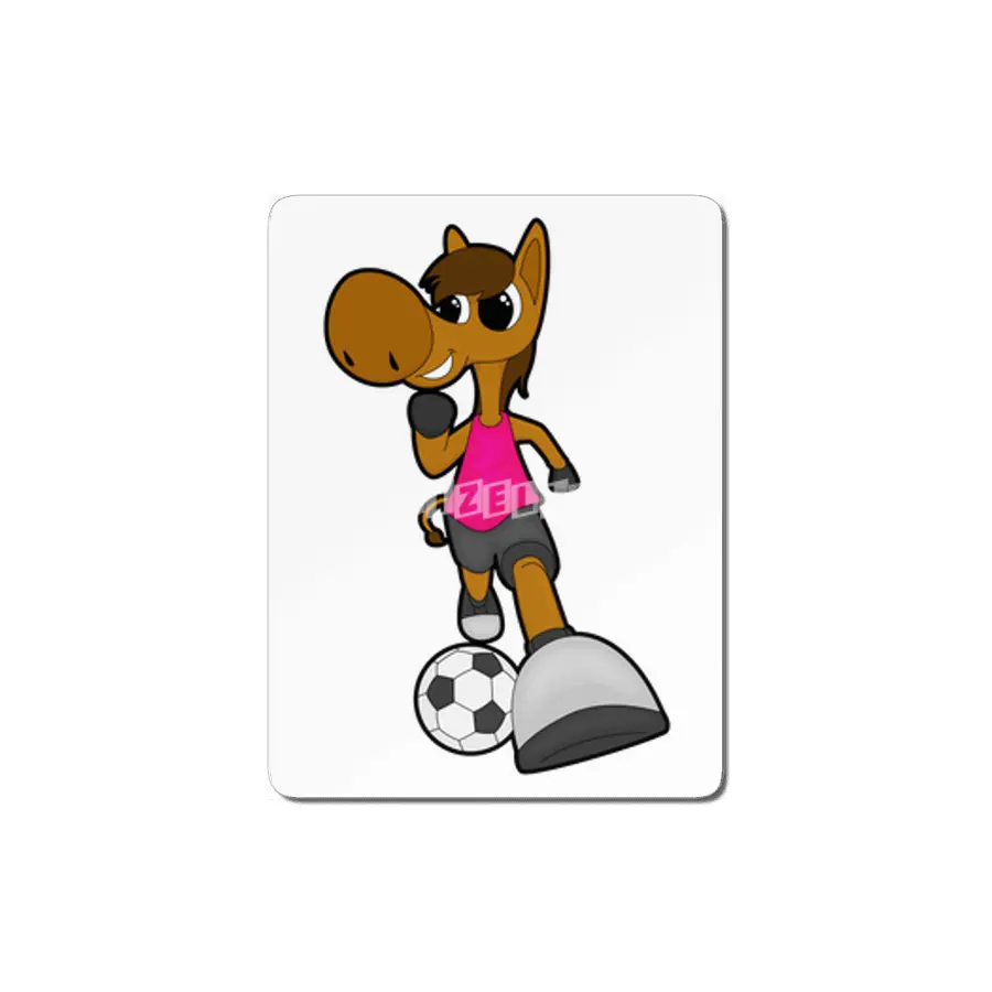 Horse as Soccer player with Soccer ball MDF Tablo
