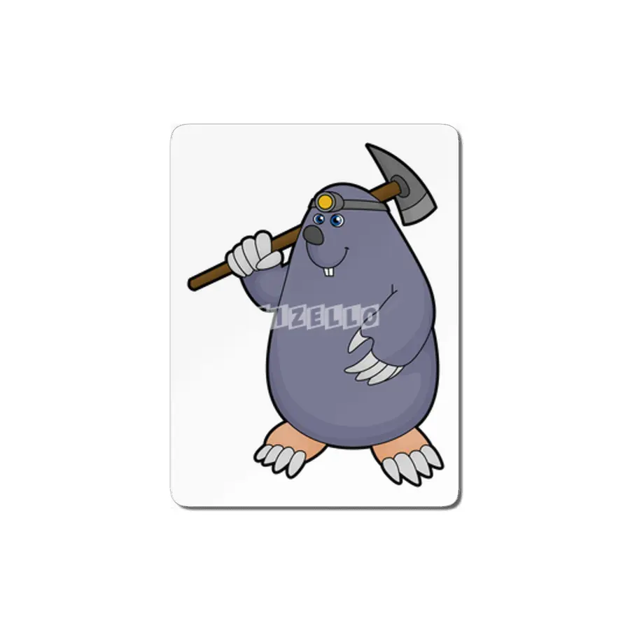 Mole as Farmer with Pickaxe & Spotlight MDF Tablo