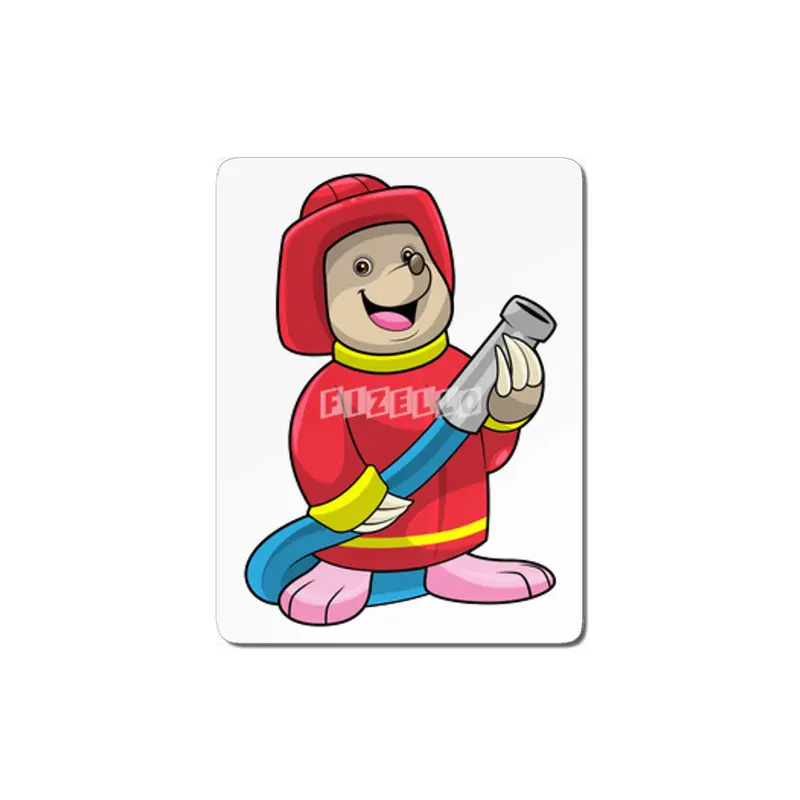 Mole as Firefighter with Hose MDF Tablo