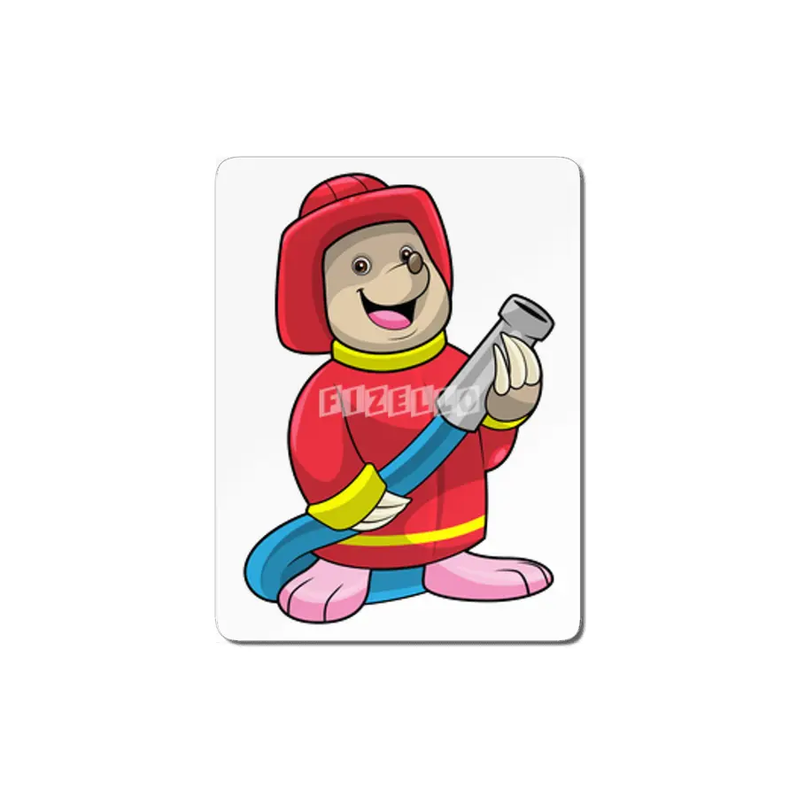Mole as Firefighter with Hose MDF Tablo