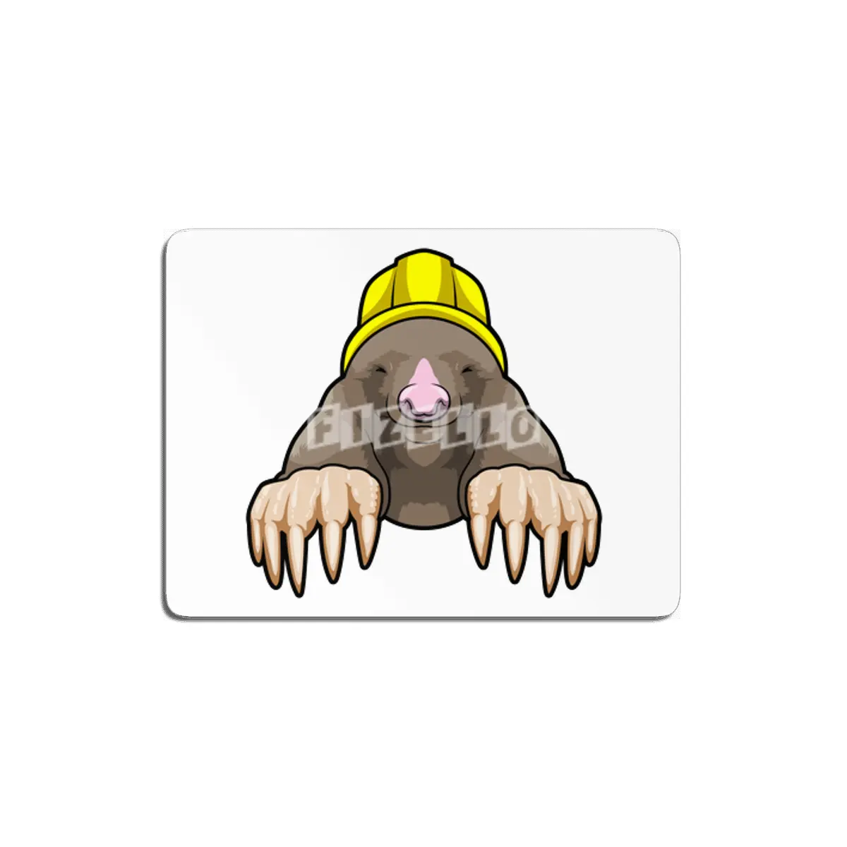 Mole as Miner with Helmet MDF Tablo