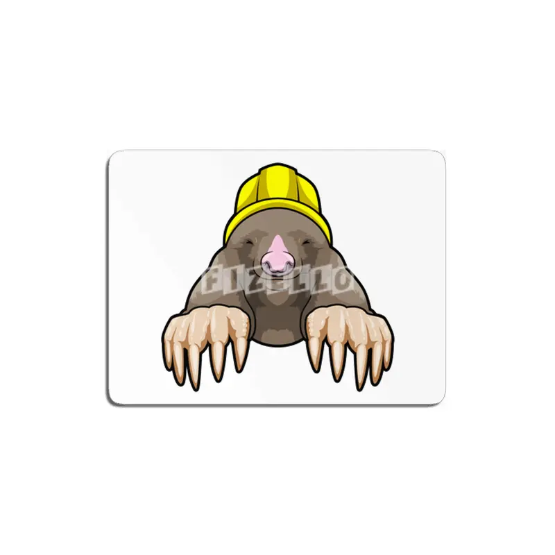 Mole as Miner with Helmet MDF Tablo
