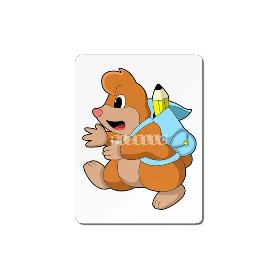 Mole as Student with Backpack MDF Tablo