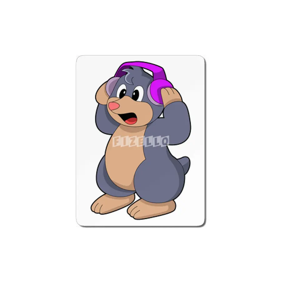 Mole at Music with Headphone MDF Tablo