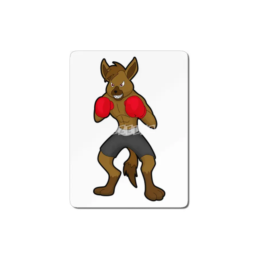 Hyena at Boxing with Boxing gloves MDF Tablo