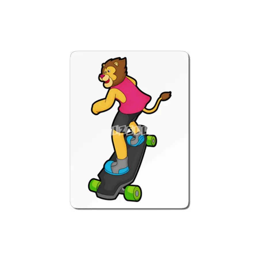 Lion as Skateboarder with Skateboard MDF Tablo