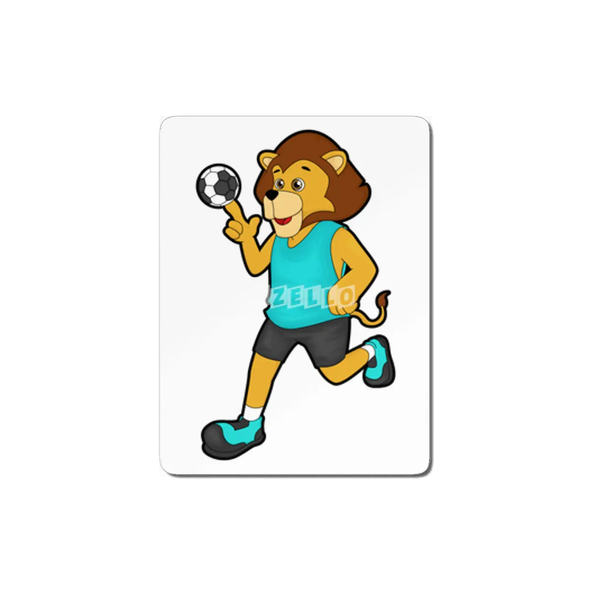 Lion at Handball player with Handball MDF Tablo