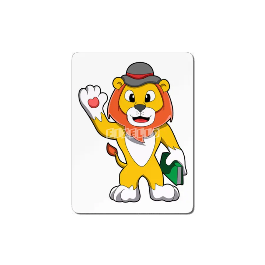 Lion with Book & Hat MDF Tablo