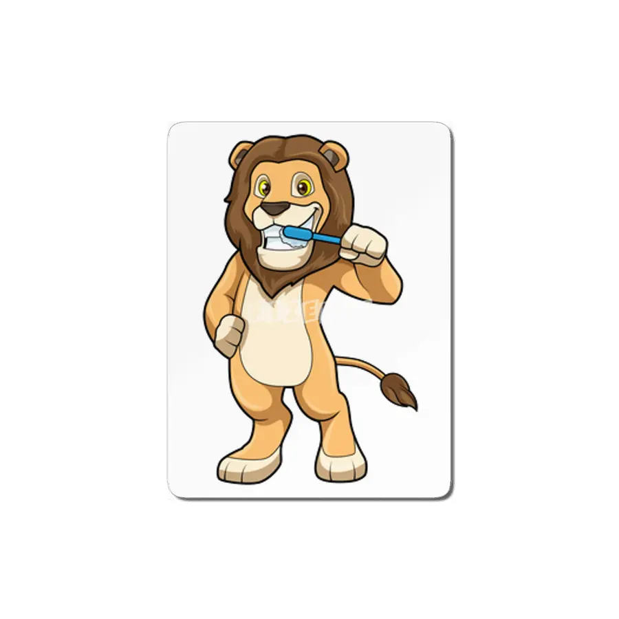 Lion with Toothbrush MDF Tablo
