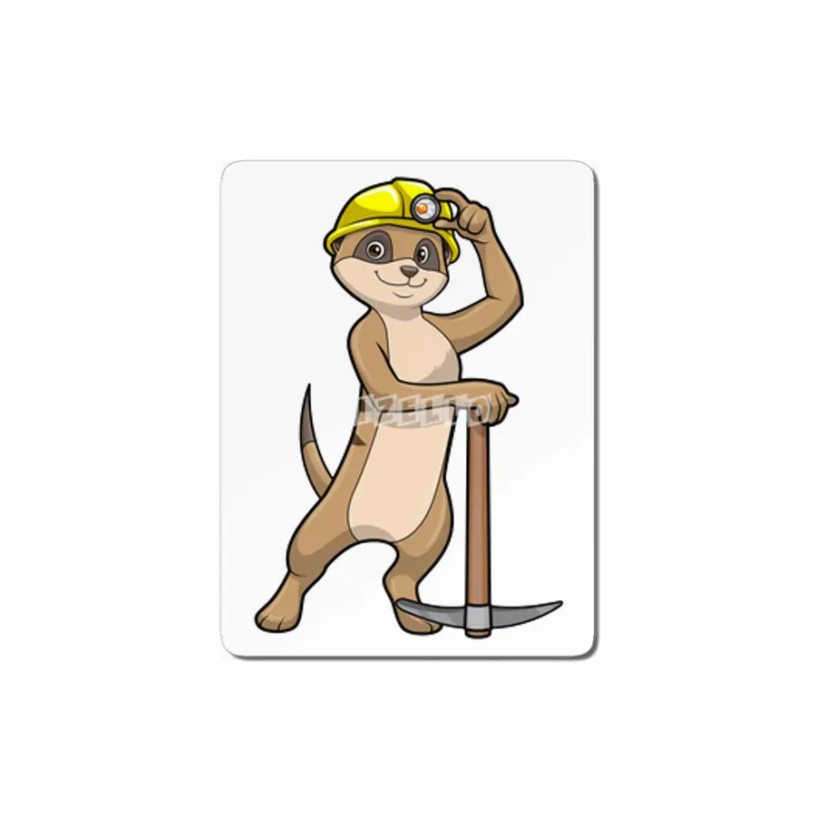 Meerkat as Miner with Pickaxe MDF Tablo