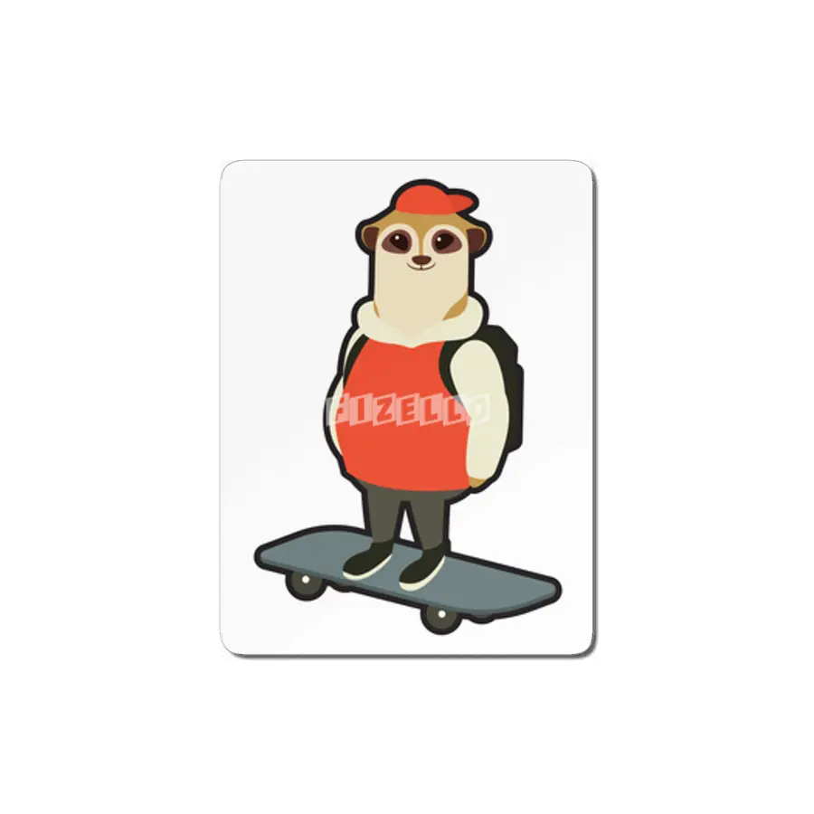 Meerkat as Skater with Skateboard MDF Tablo