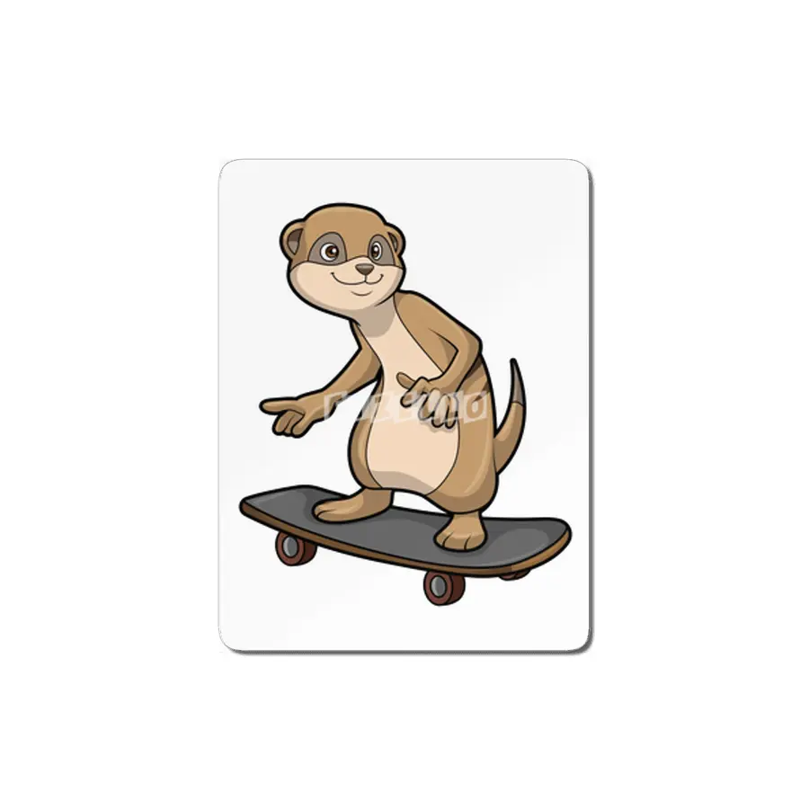 Meerkat as Skater with Skateboard MDF Tablo