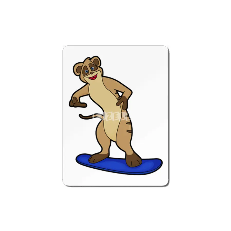 Meerkat as Snowboarder with Snowboard MDF Tablo