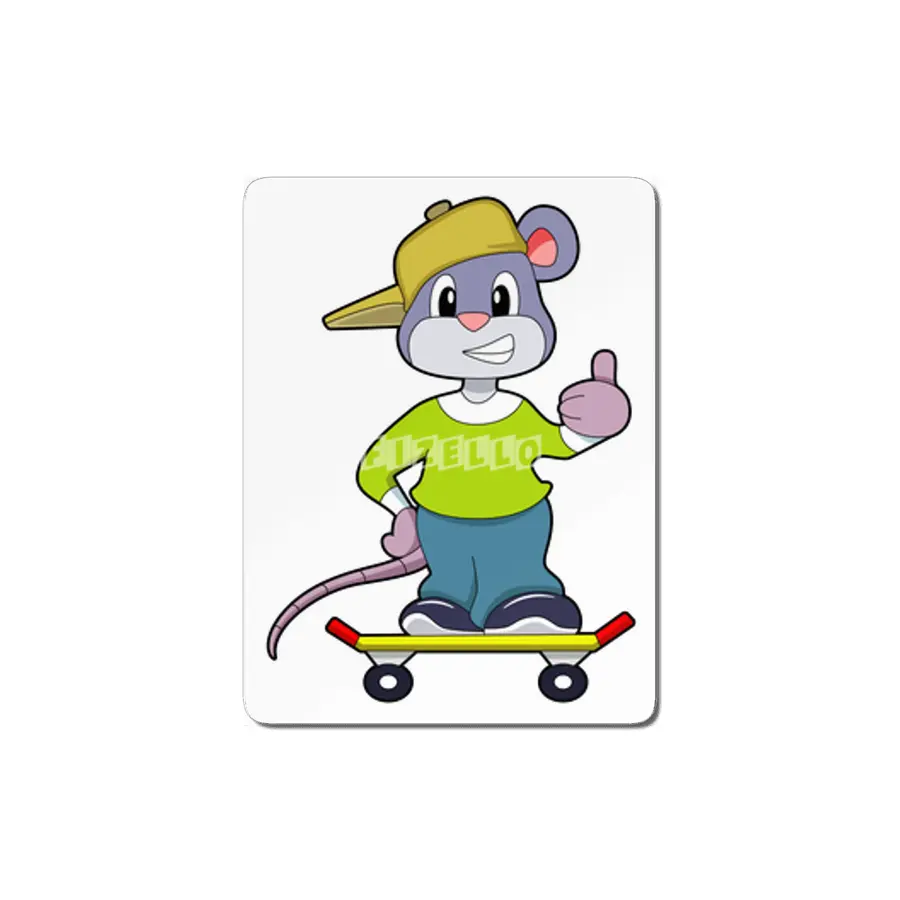 Mouse as Skater with Skateboard MDF Tablo