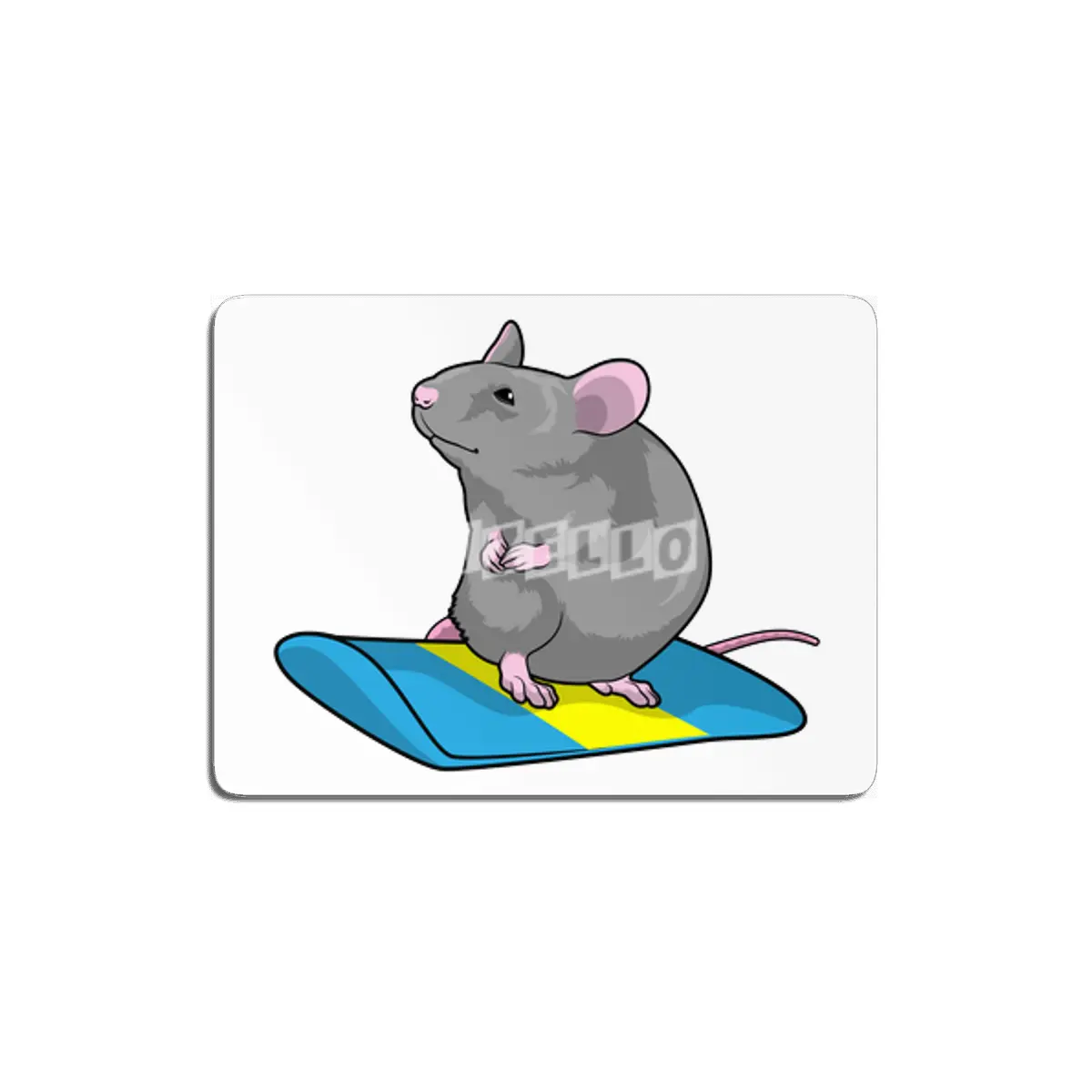 Mouse as Snowboarder with Snowboard MDF Tablo