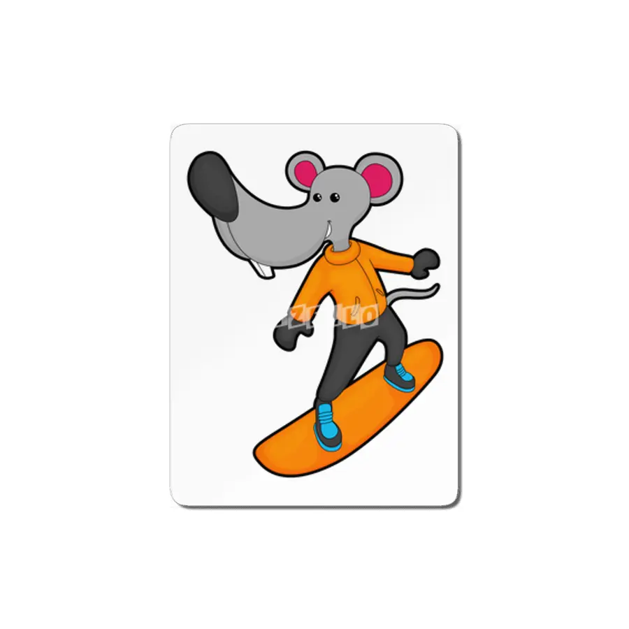 Mouse as Snowboarder with Snowboard MDF Tablo