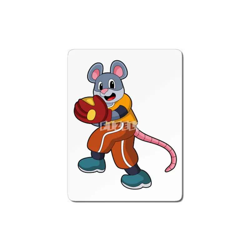Mouse at Baseball with Baseball glove MDF Tablo