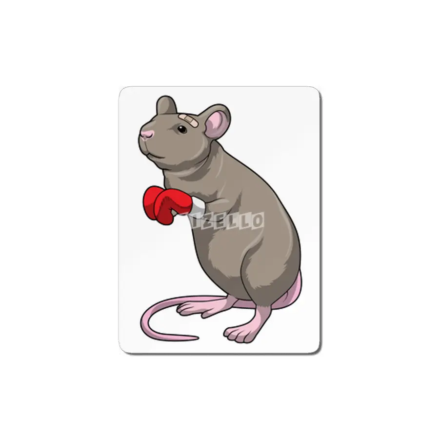 Mouse at Boxing with Boxing gloves MDF Tablo