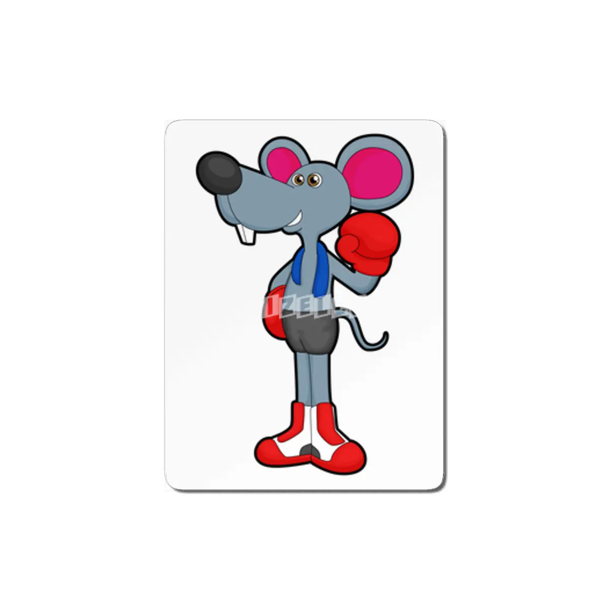 Mouse at Boxing with Boxing gloves MDF Tablo