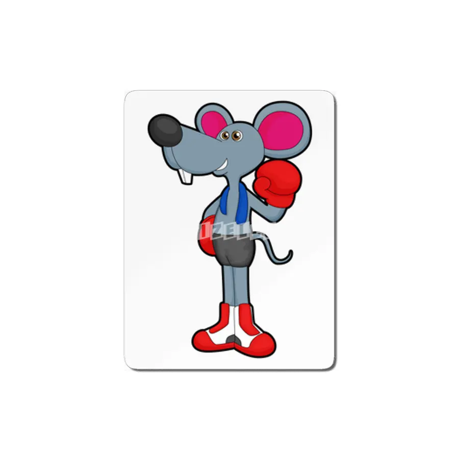 Mouse at Boxing with Boxing gloves MDF Tablo