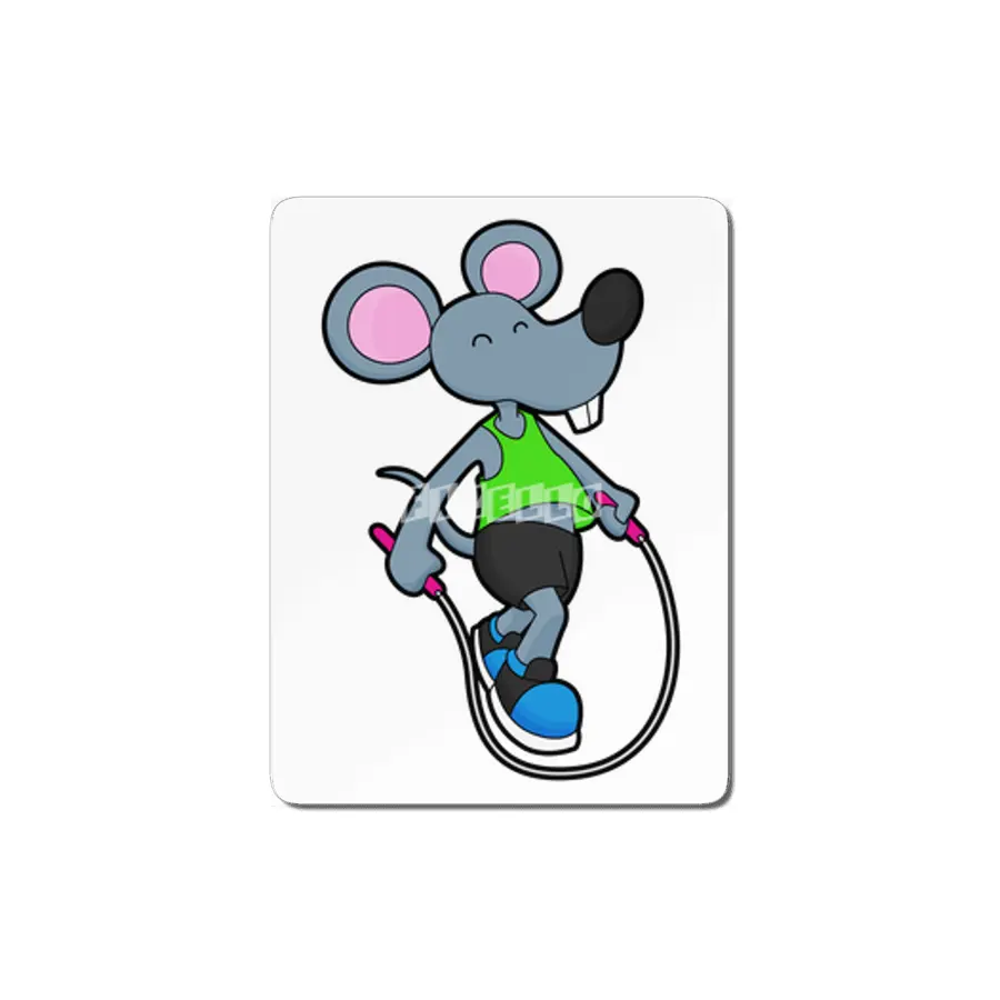 Mouse at Fitness with Rope MDF Tablo