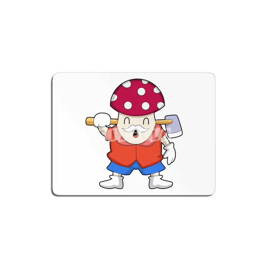 Mushroom as Farmer with Axe MDF Tablo